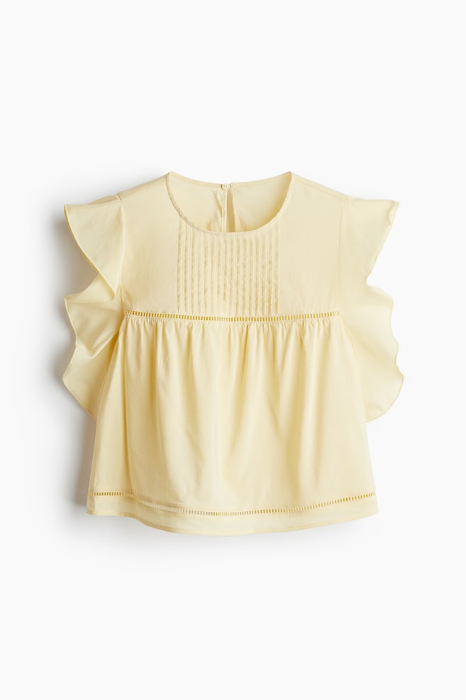 Bluse mit Volantärmeln - Hellgelb - 1