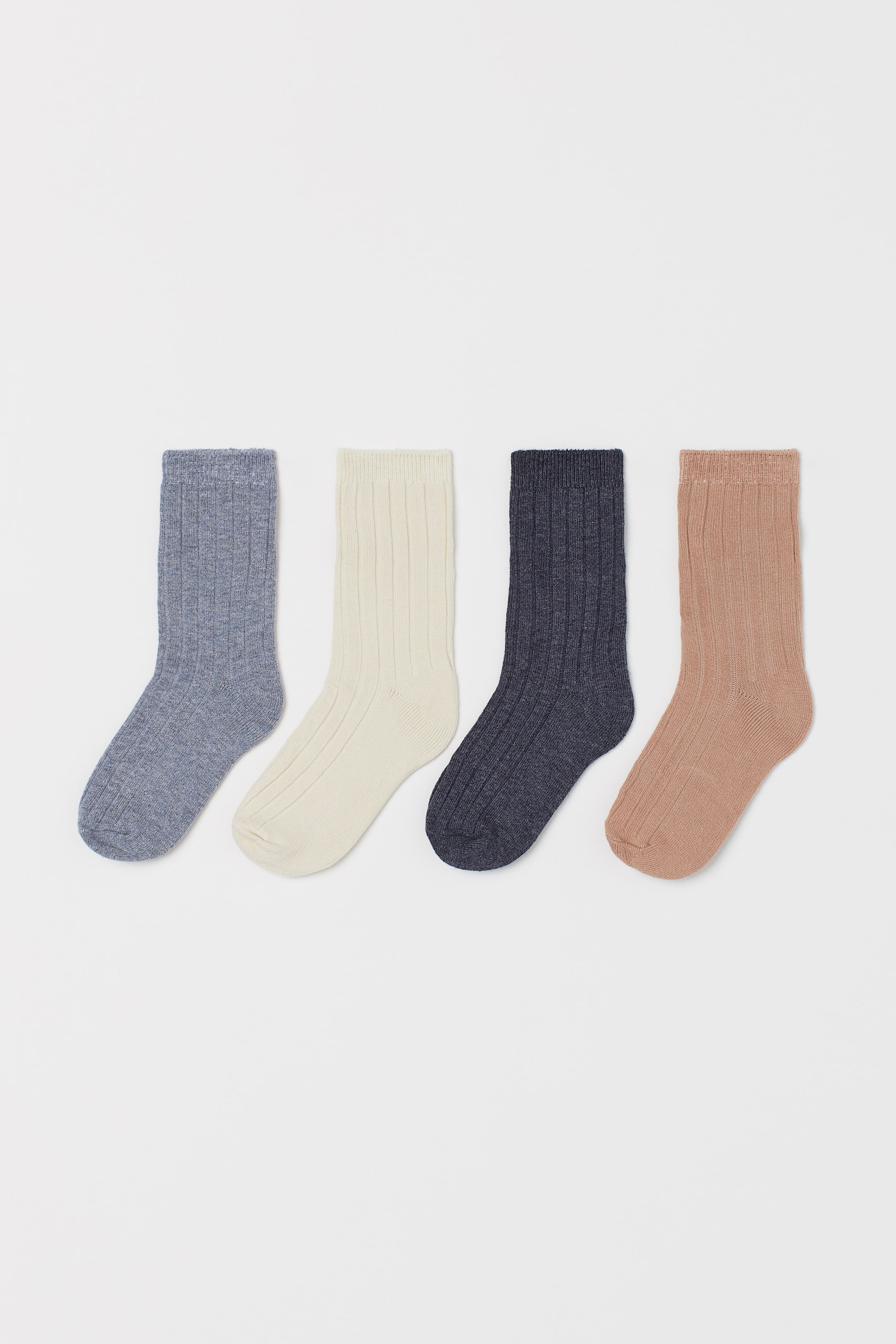 Cotton Slub Ribbed Socks | Blue Marl