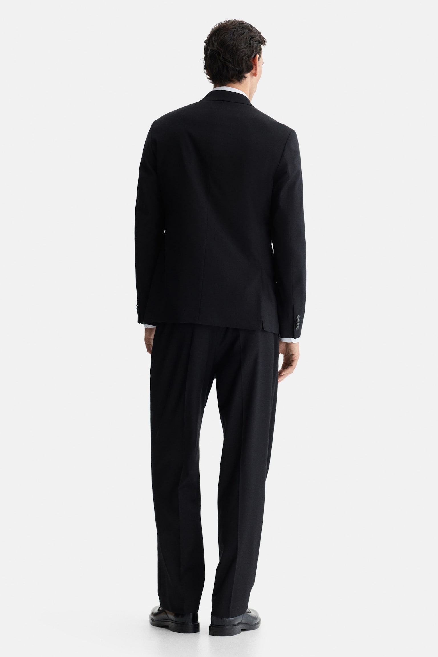 Regular-Fit Double-Breasted Jacket - Black - 5