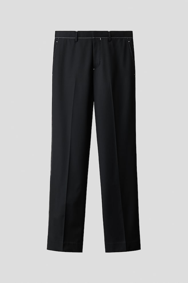 Regular Fit Tailored wool-blend trousers - Black - 1