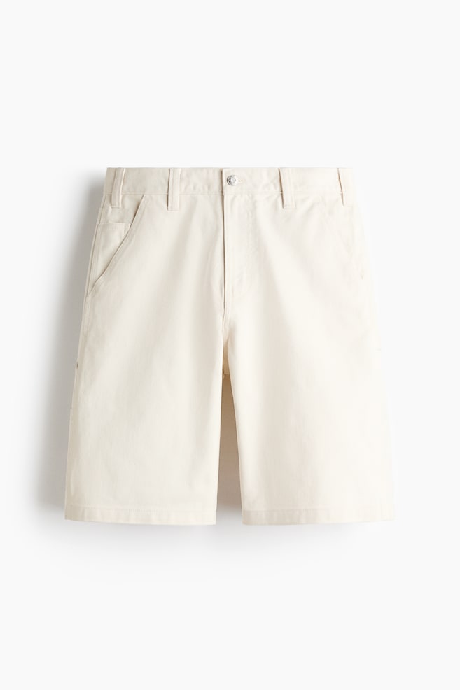 Carpenter Shorts in Relaxed Fit - Weiß/Braun - 1