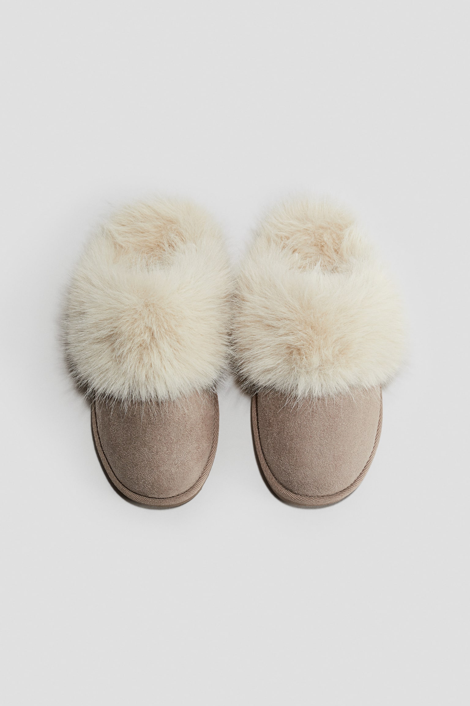 Детские тапочки H&M Fluffy-Lined Slippers, цвет: Бежевый — фото 3