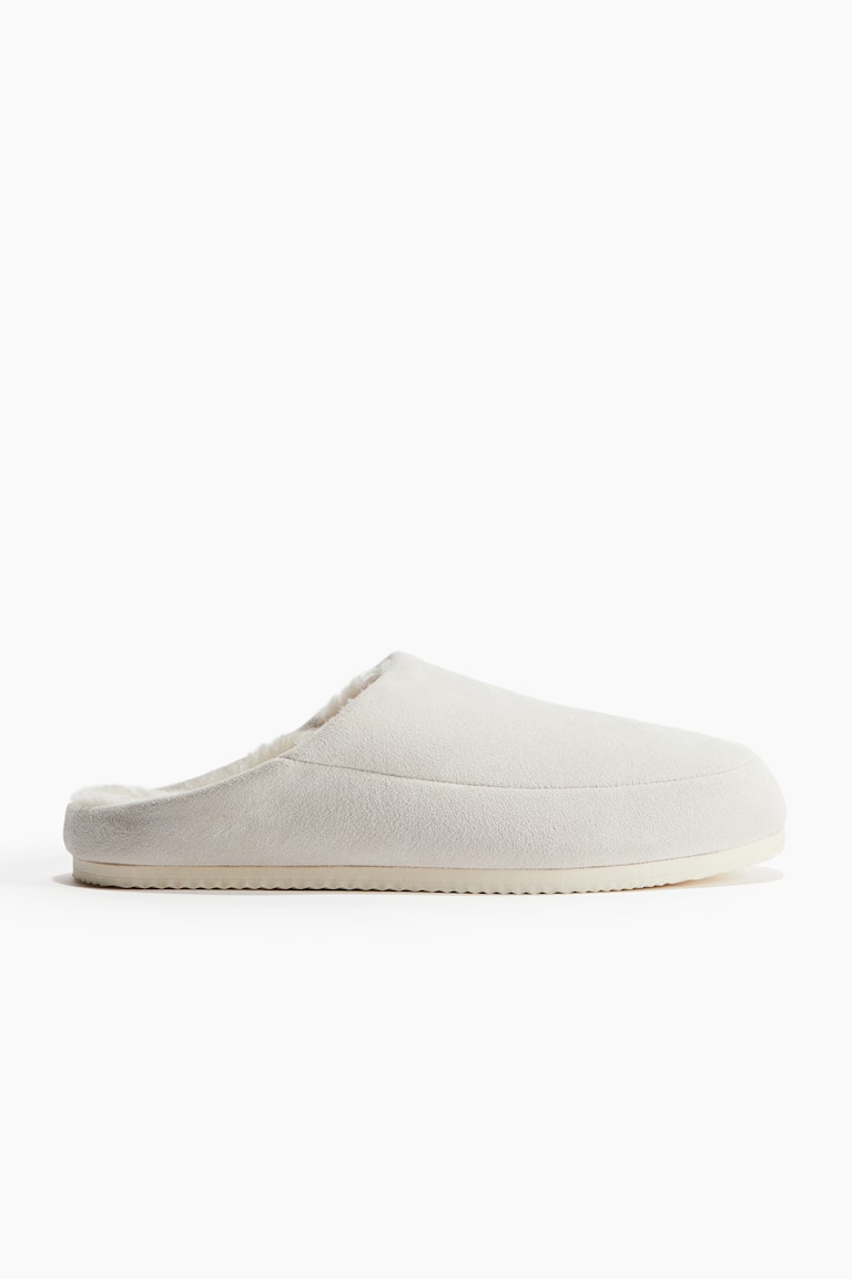 Teddy Fleece-Lined Slippers - White - Men | H&M US