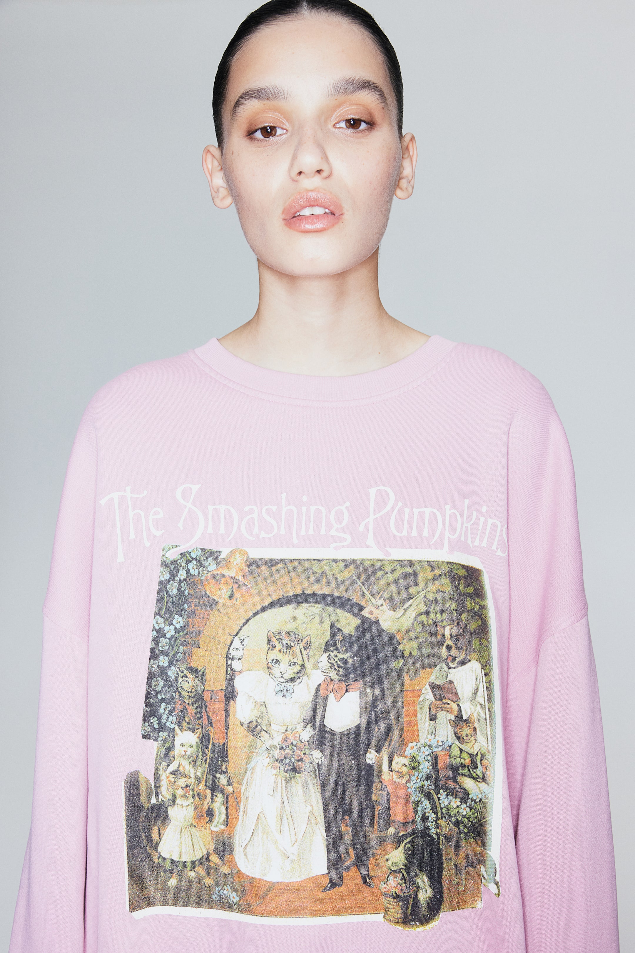 Oversized Printed Sweatshirt - Pink/The Smashing Pumpkins - Ladies | H&M US 3