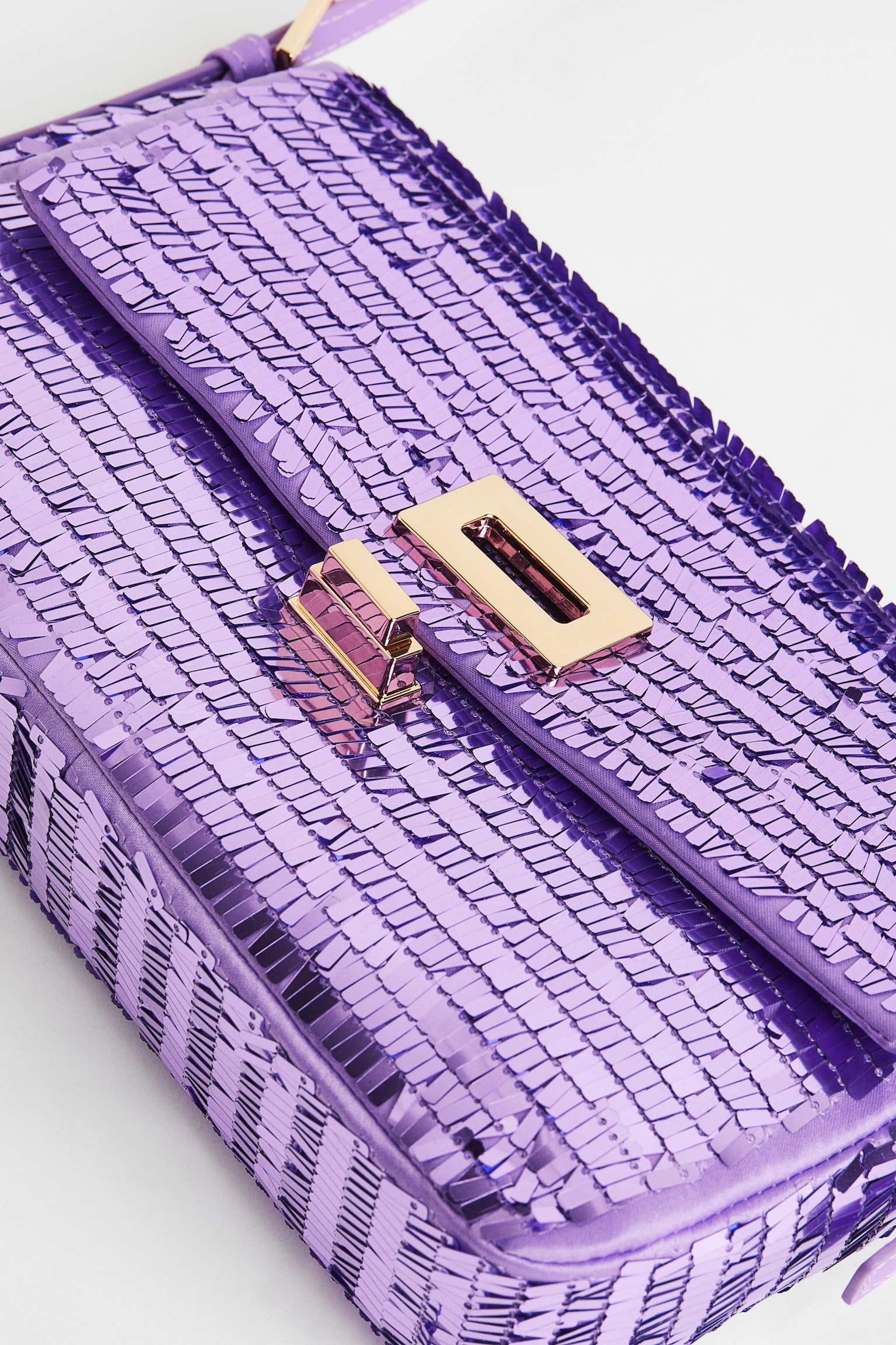 Sequin Shoulder Bag - Purple - 3