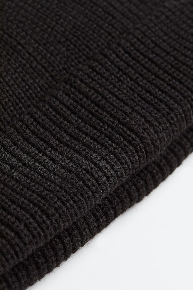 Rib-knit hat - Black/Light grey marl - 4