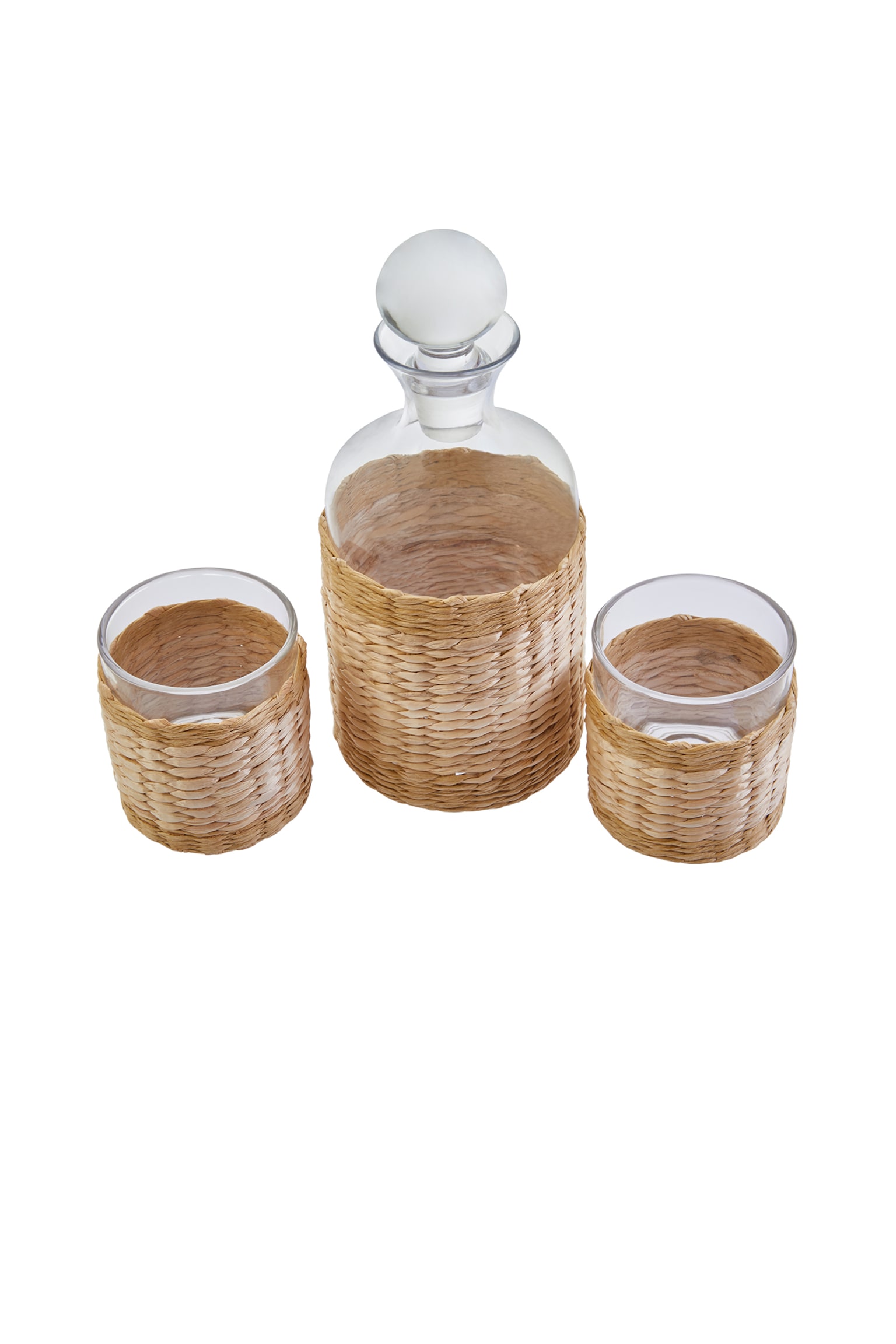 Juno Glass And Decanter 3pc Set - Clear And Natural - 4