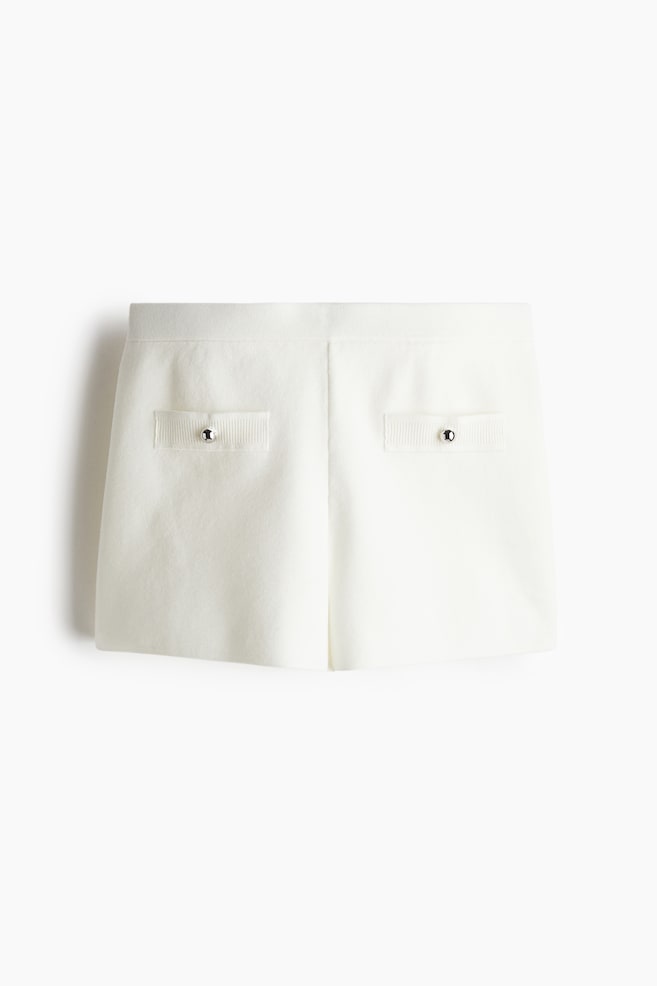 Fine-knit shorts - White - 1