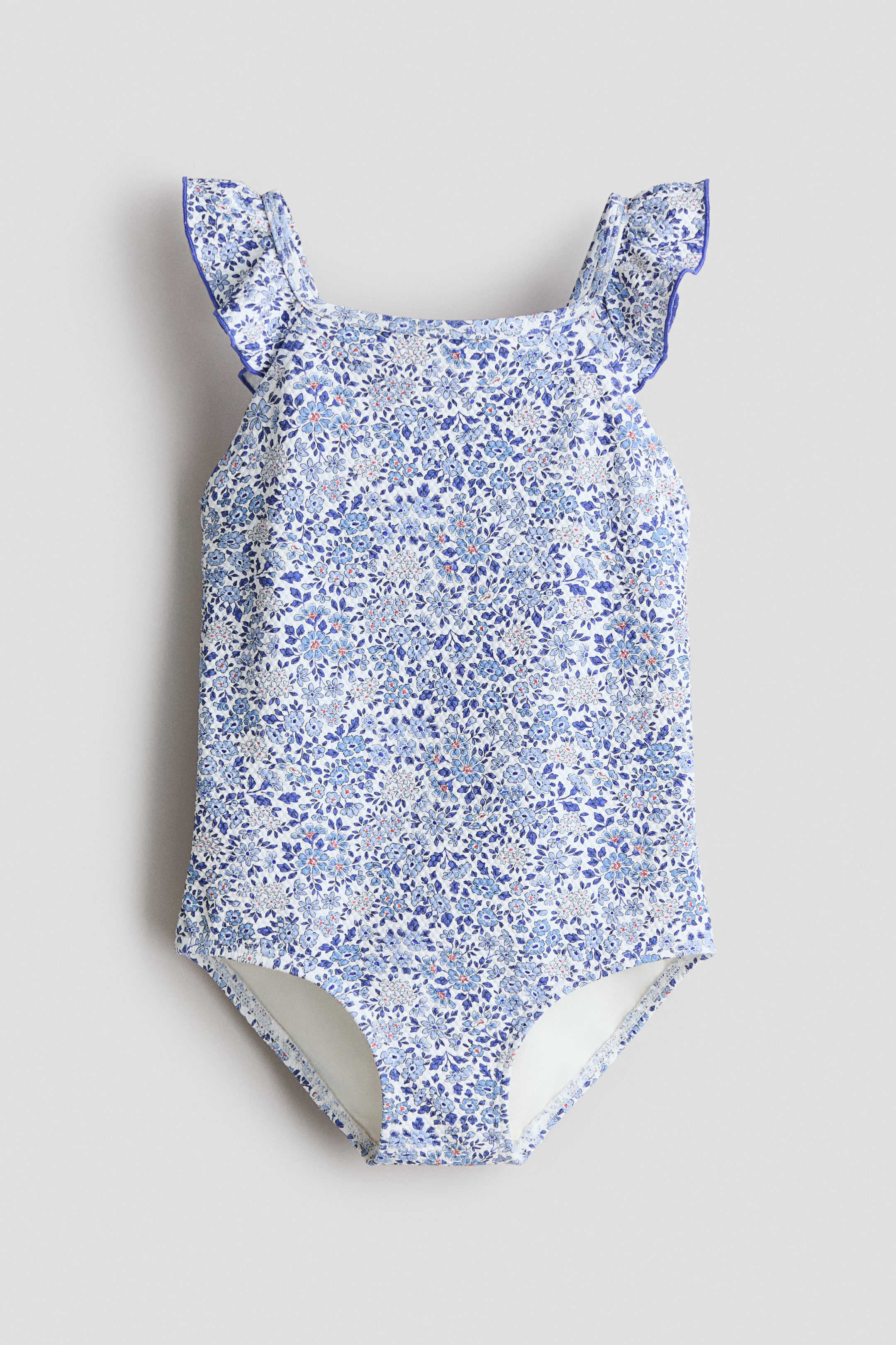 View larger image: Textured swimsuit - Blue/Floral - Kids | H&M 1