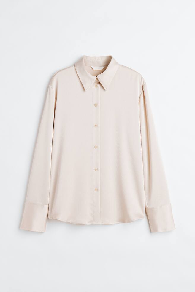 Fitted shirt - Light beige/Black/Gold-coloured - 2