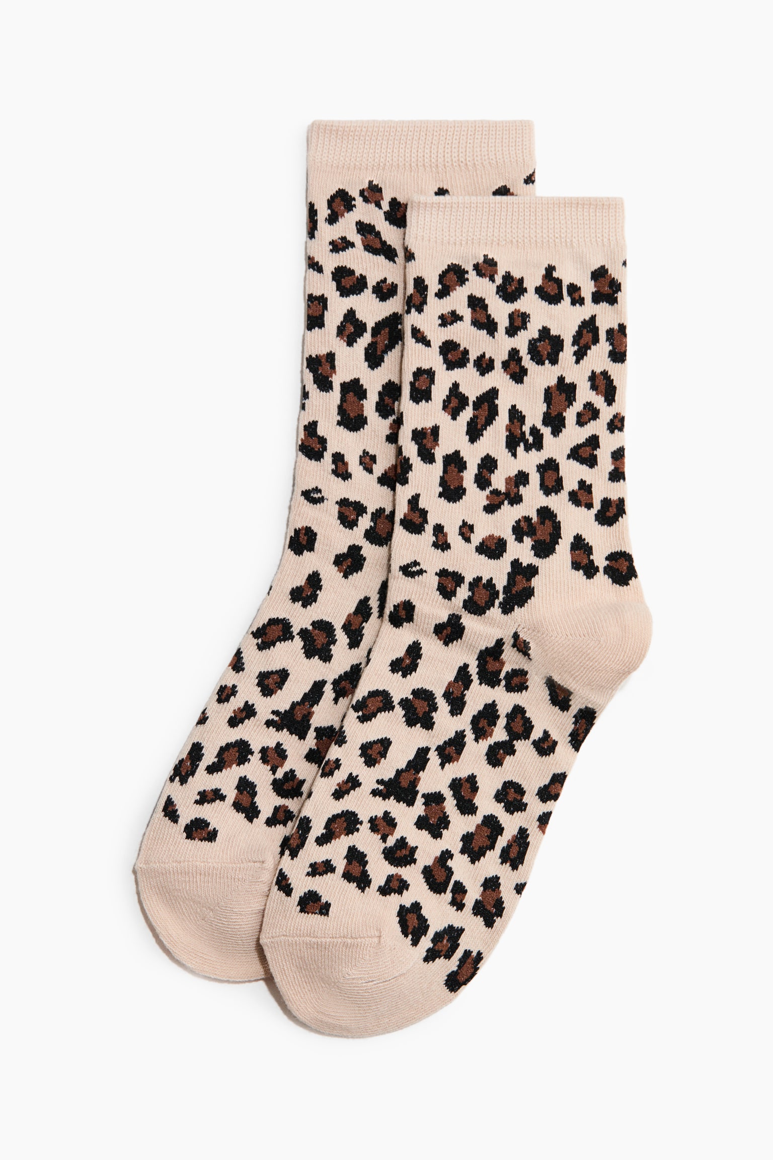 7er-Pack Socken - Hellbeige/Leopardenprint/Schwarz/Glitzernd/Weiss/Graumeliert - 2