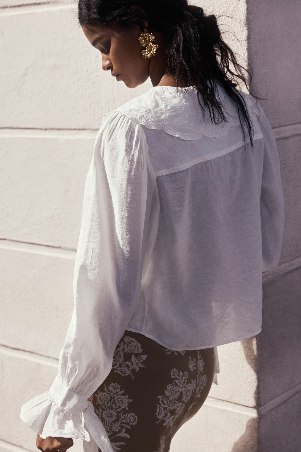 Blouse with Eyelet Embroidery - image 3
