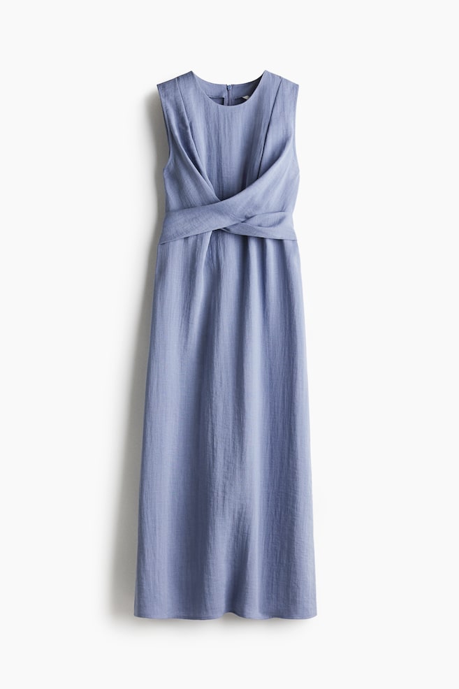 MAMA Tie-back nursing dress - Dusty blue/Dark plum purple/Green/Khaki green - 1