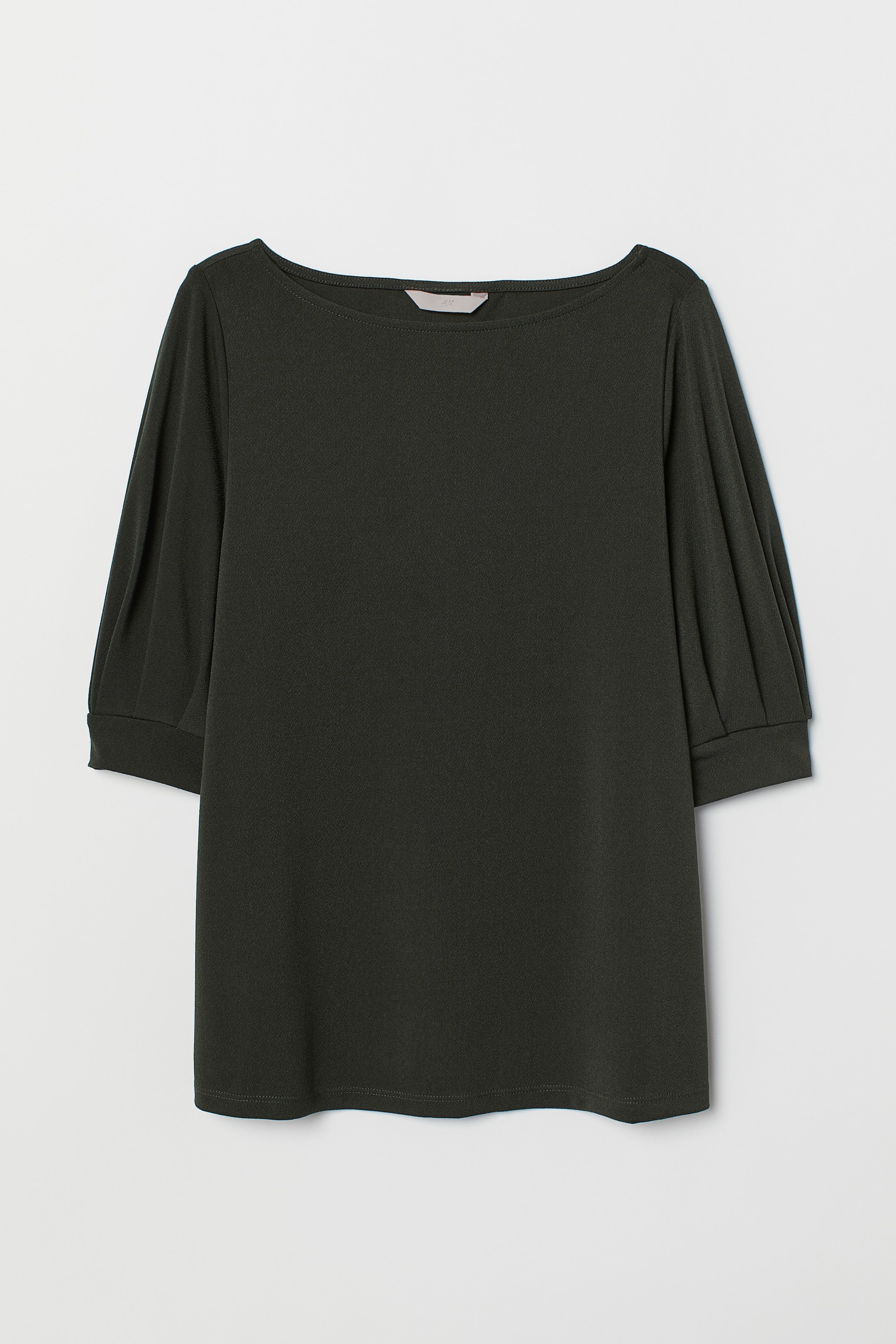Größeres Bild ansehen: Gekrepptes Jerseyshirt - Dunkelgrün - Ladies | H&M DE 1