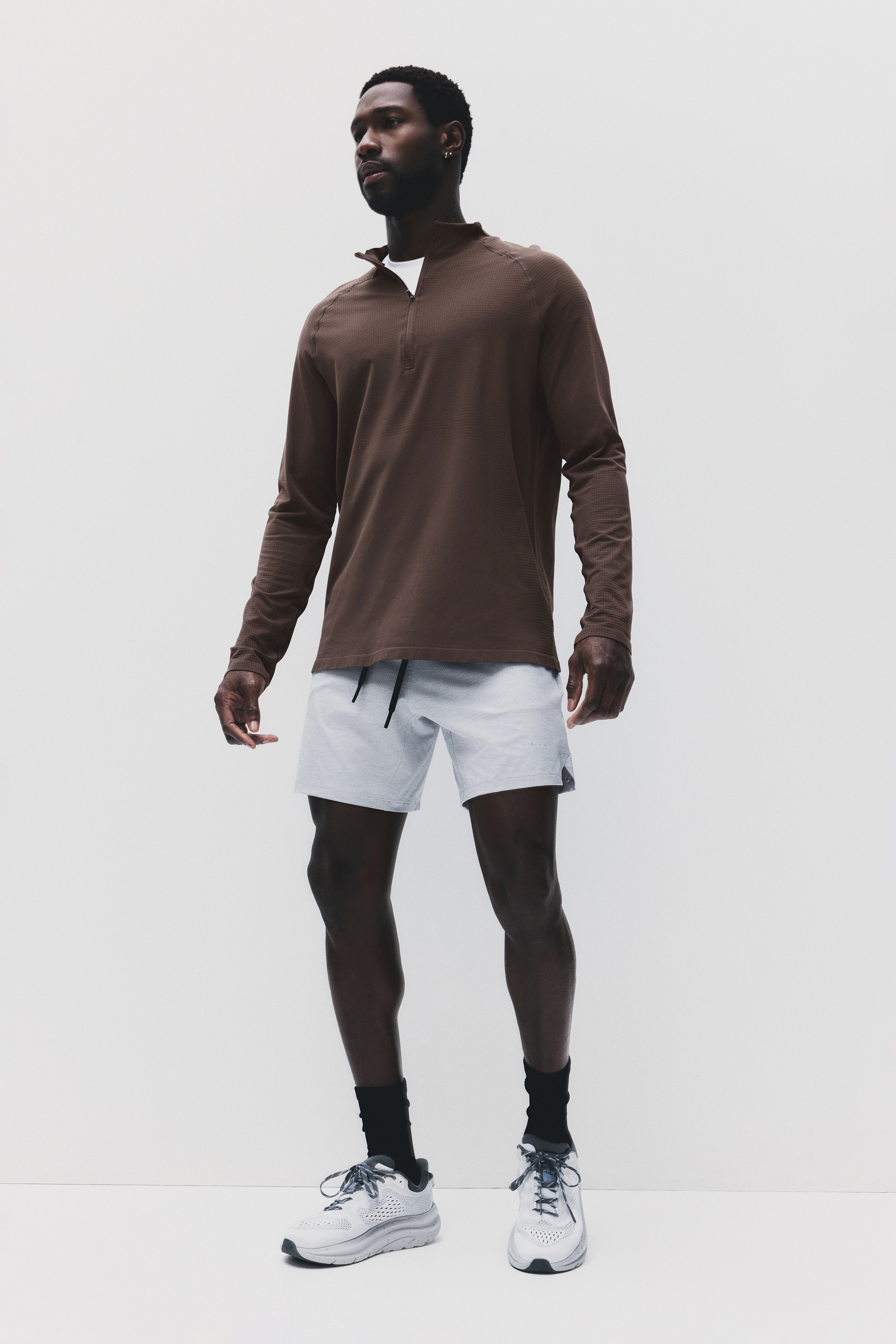 Muscle-Fit Half-Zip Sports Shirt with DryMove™ - Brown - Men | H&M US