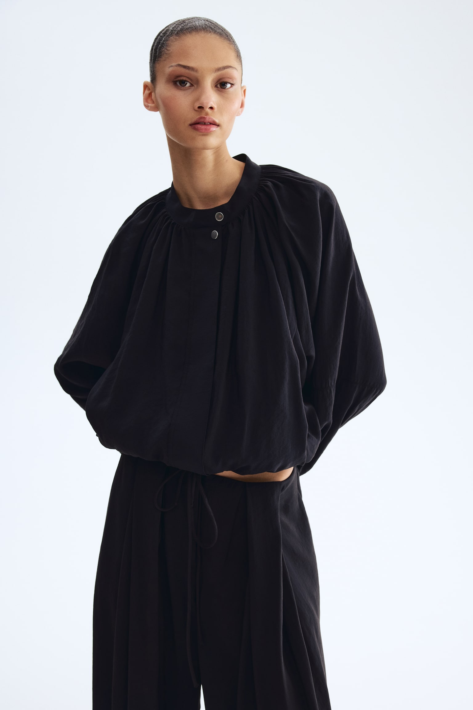 Balloon-Sleeved Modal Jacket - 4