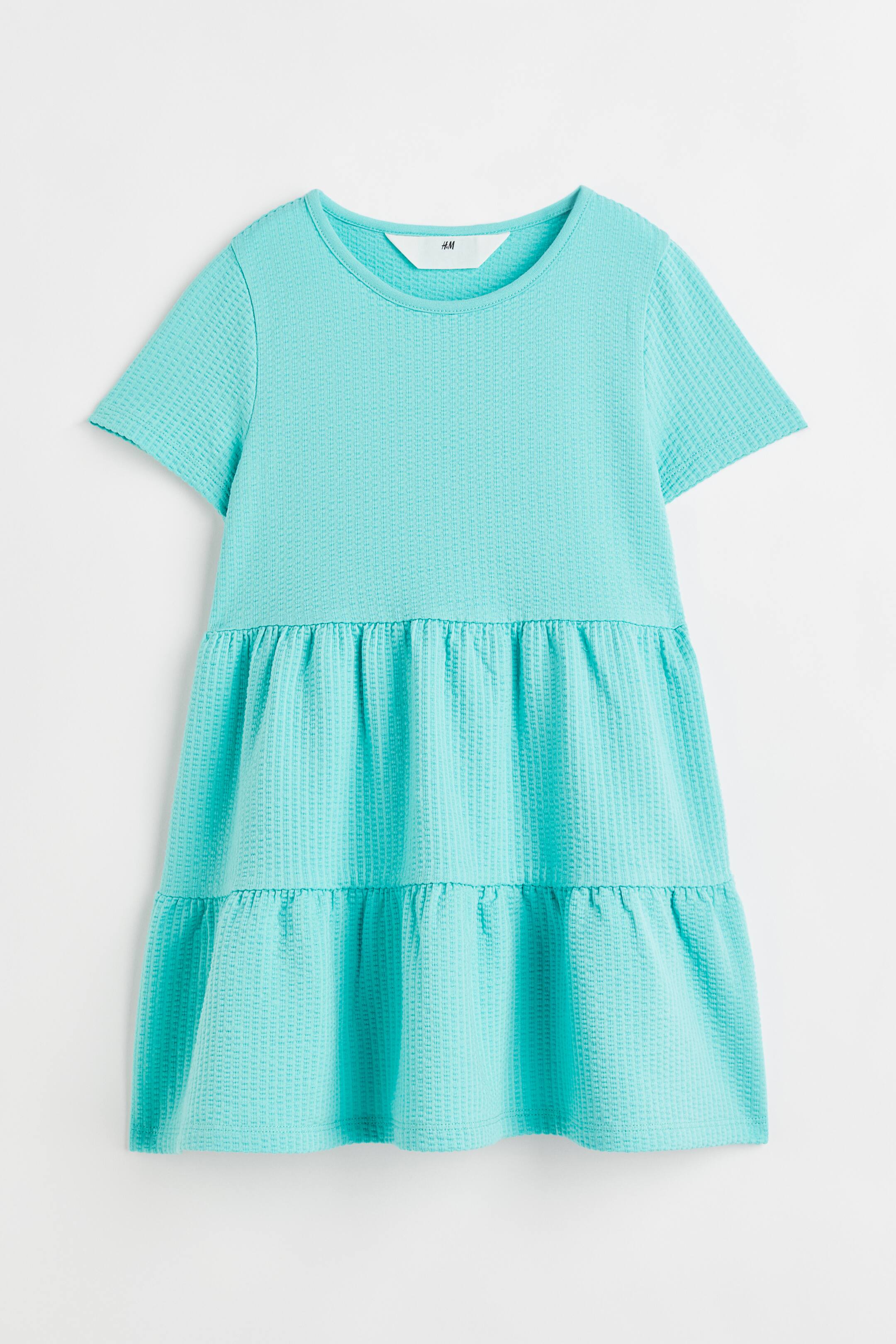 Xem ảnh lớn hơn: Váy vải jersey dệt ô vuông - Màu xanh bạc hà - Kids | H&M VN 1