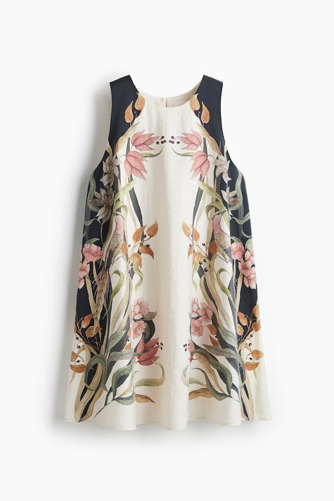 Printed Shift Dress - Cream/Floral - 1