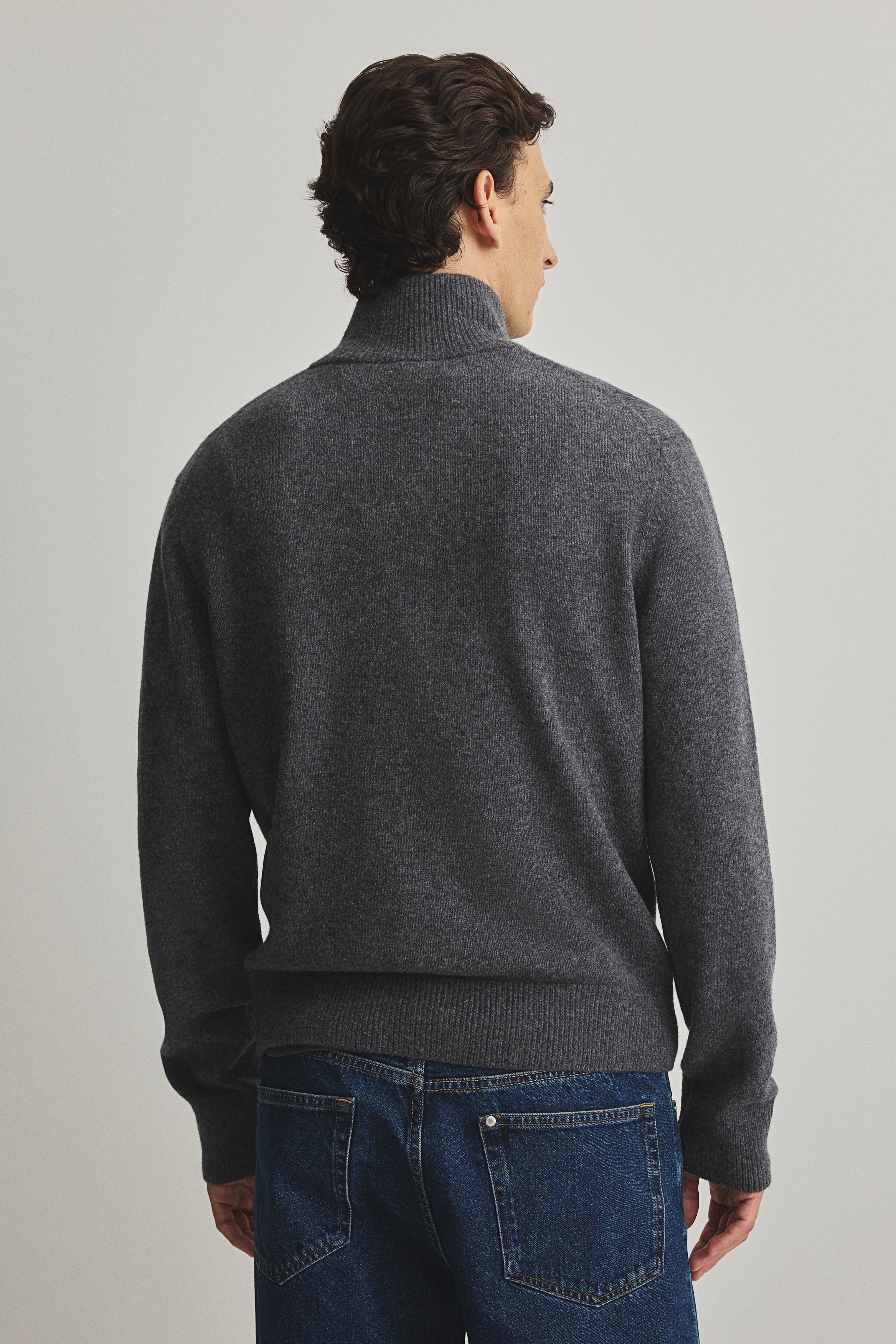 Regular Fit Wool zip-through cardigan