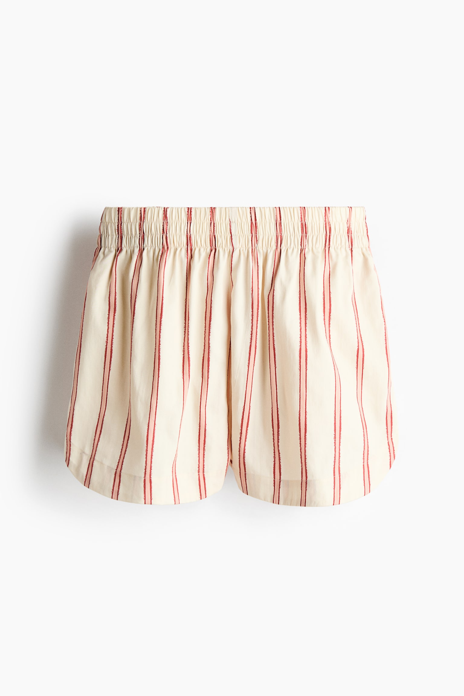 Женские шорты H&M Patterned Poplin, цвет: Бежевый / Полосатый — фото 1