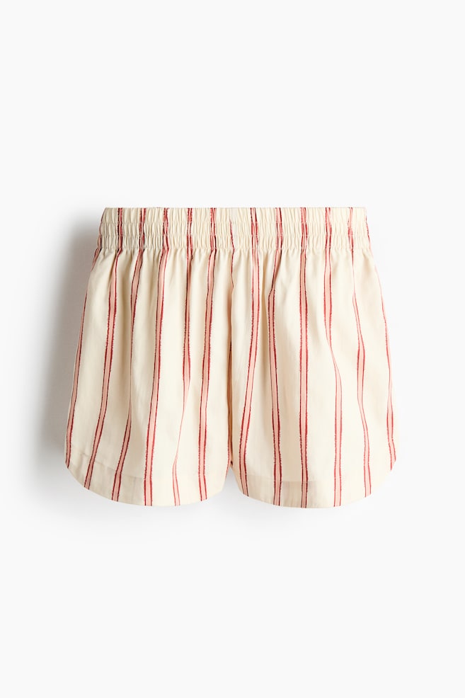 Shorts estampados en popelina - Beige claro/Franjas/Crema/Diseño - 1
