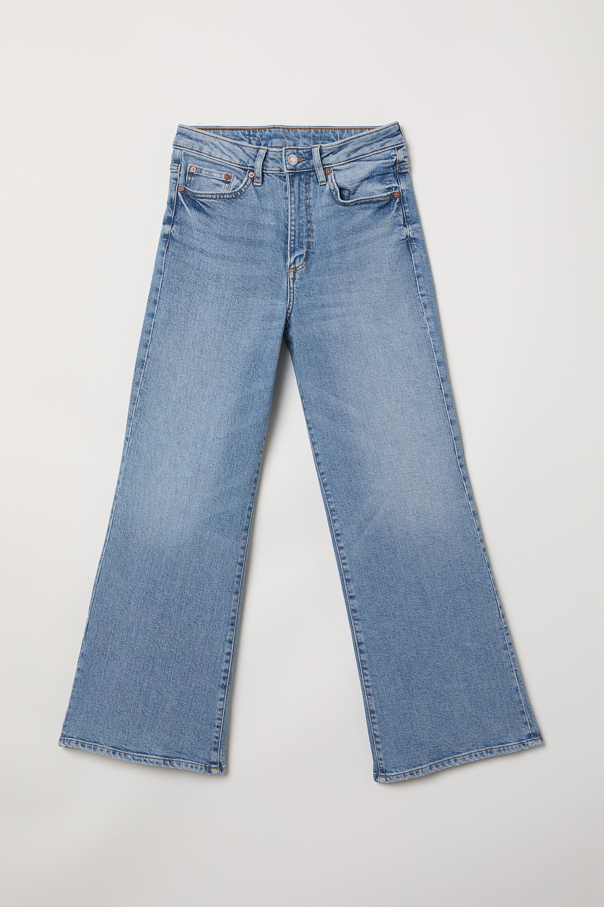 Wide High Ankle Jeans - Light denim blue - Ladies | H\u0026M IN