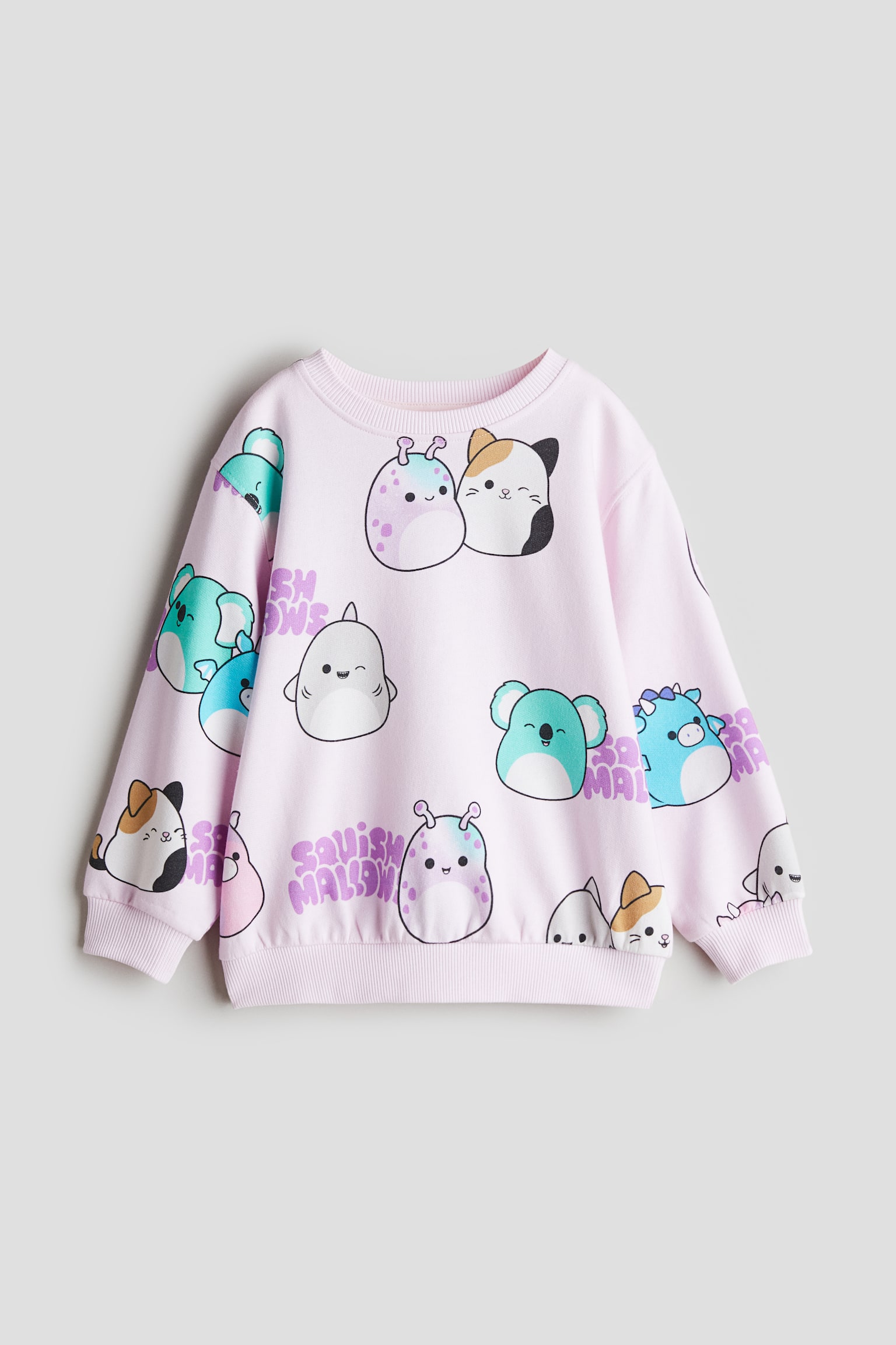 Printed sweatshirt - Light pink/Squishmallows/Light purple/Pokémon/Light pink/Barbie/White/Inside Out/Pink/Frozen/Light blue/Snow White/Cream/Minnie Mouse/Pink/Mickey Mouse/Light blue/Lilo & Stitch/Light grey/Sonic the Hedgehog/White/Hello Kitty/Dark grey/Emoji/Dark grey/Peppa Pig - 1