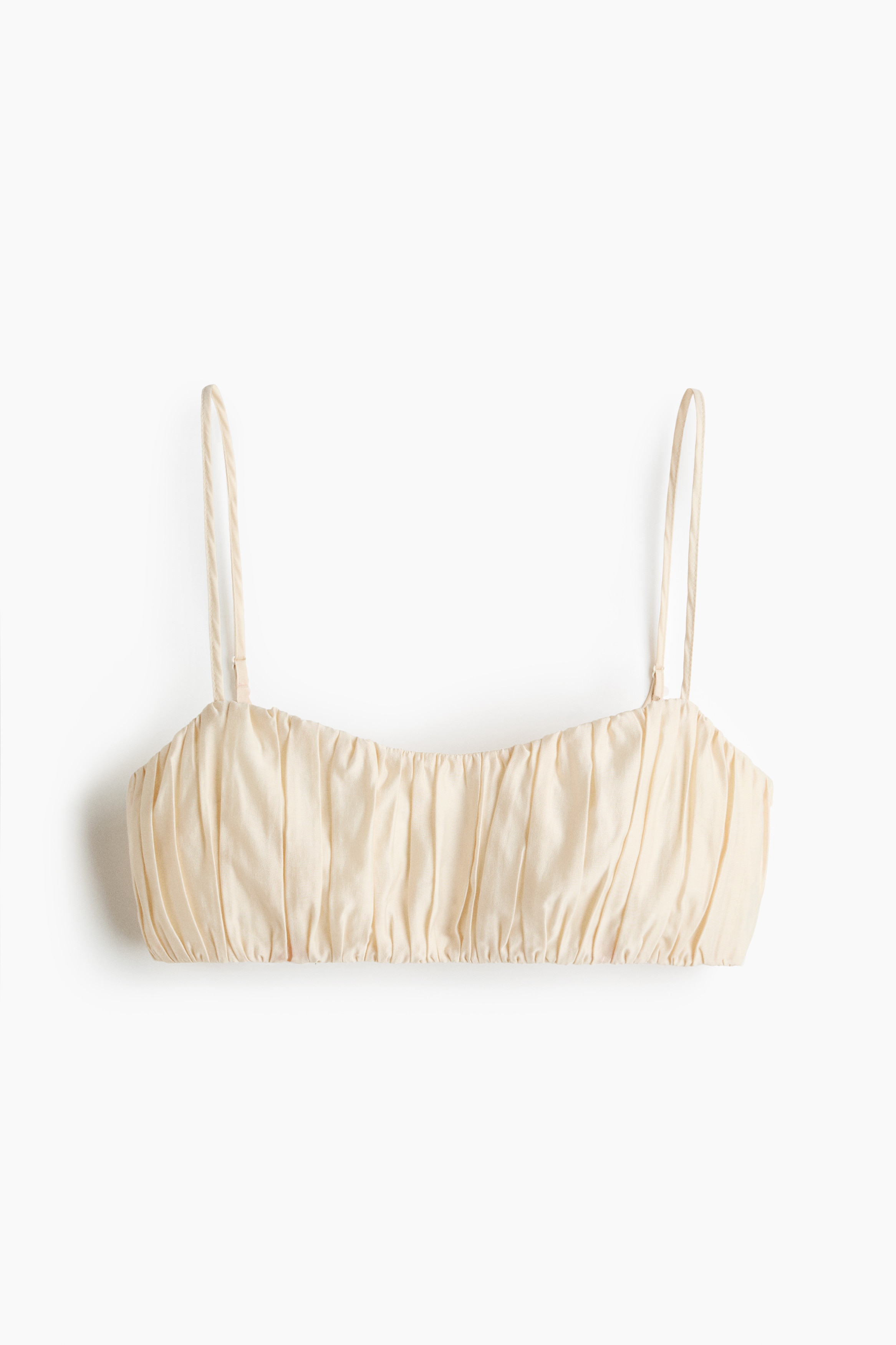 Gathered crop top - Cream/Black