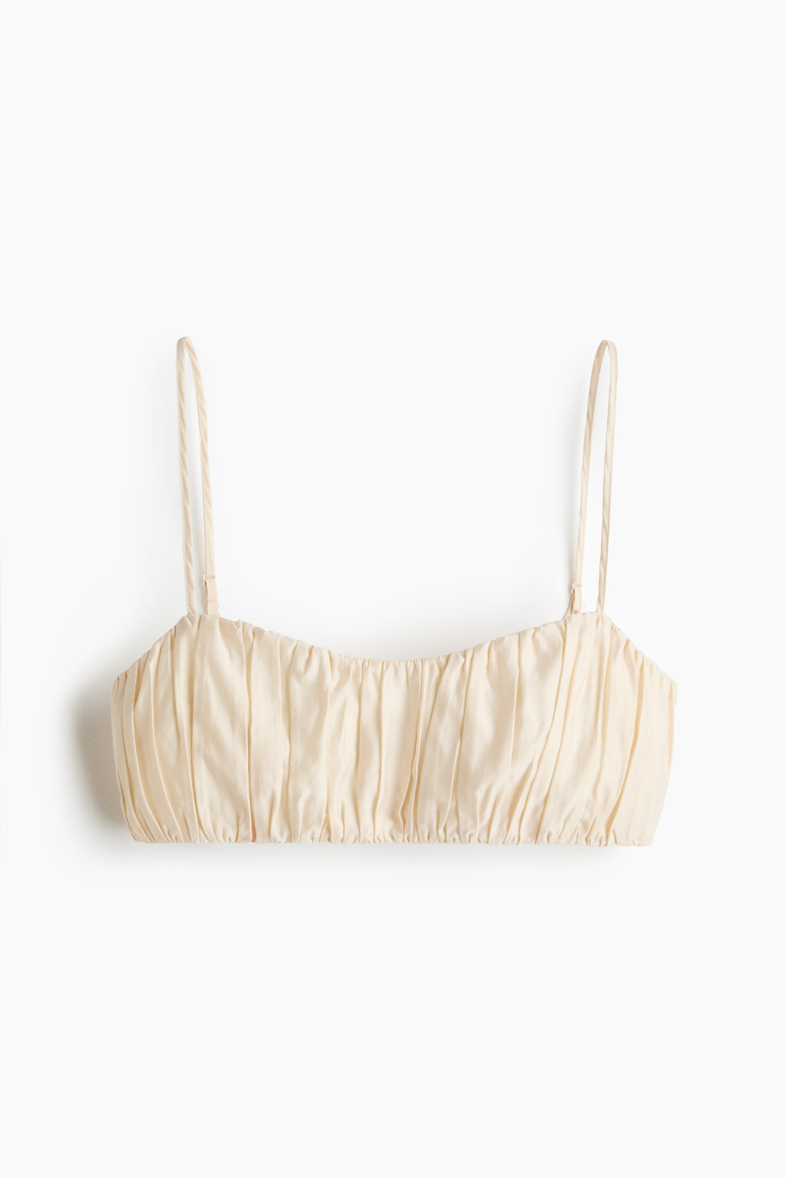 Gathered crop top - Cream/Black - 1