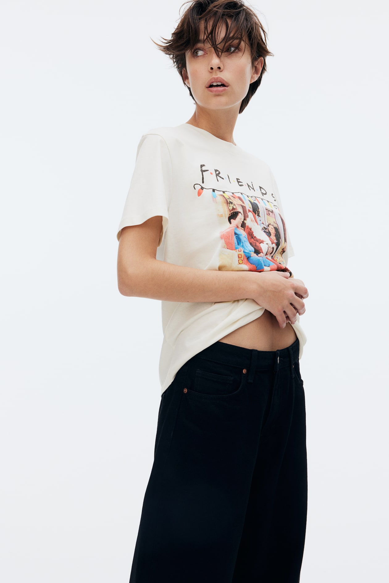 T-shirt with Motif Cream/Friends Ladies H&M US