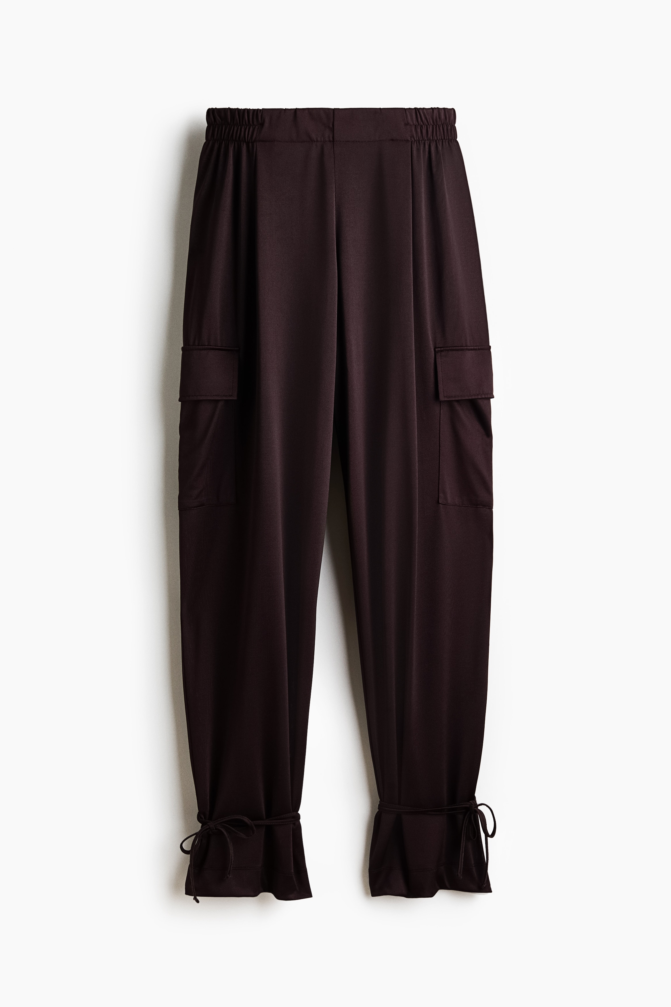 Hose mit Balloon Leg und Volants - Dunkelbraun
