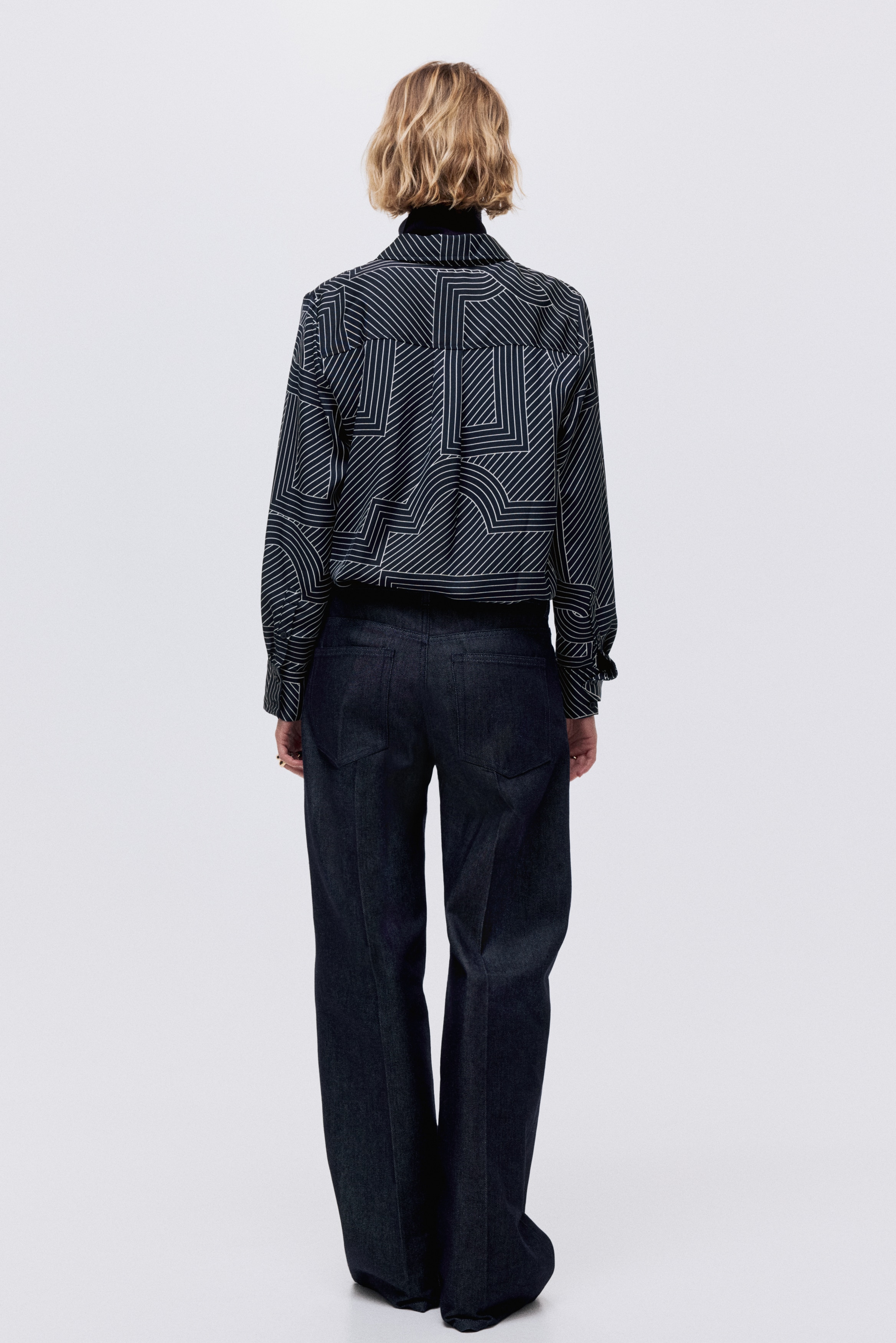 レディース ネイビーシャツ | 紺色 半袖リネンシャツ 他 | H&M JP