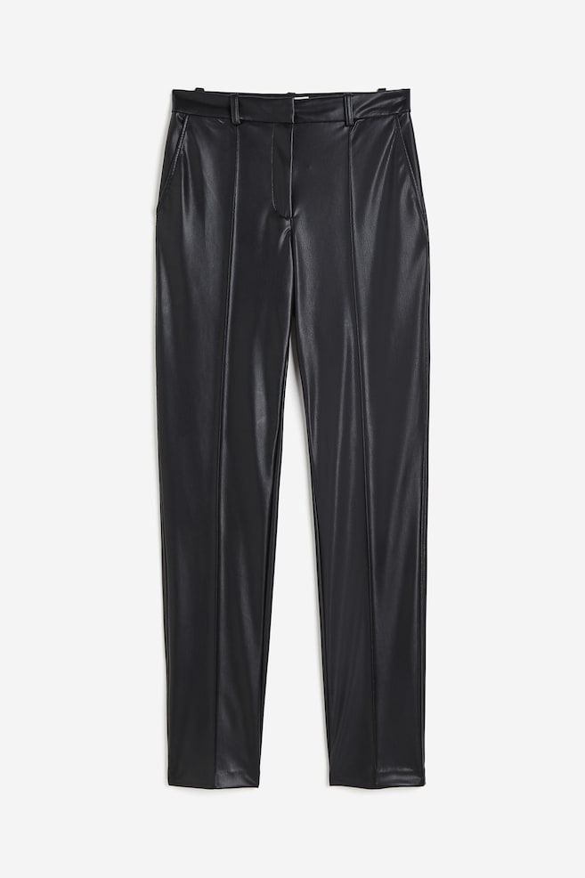 Stylede bukser med coated overflade - Sort - 2