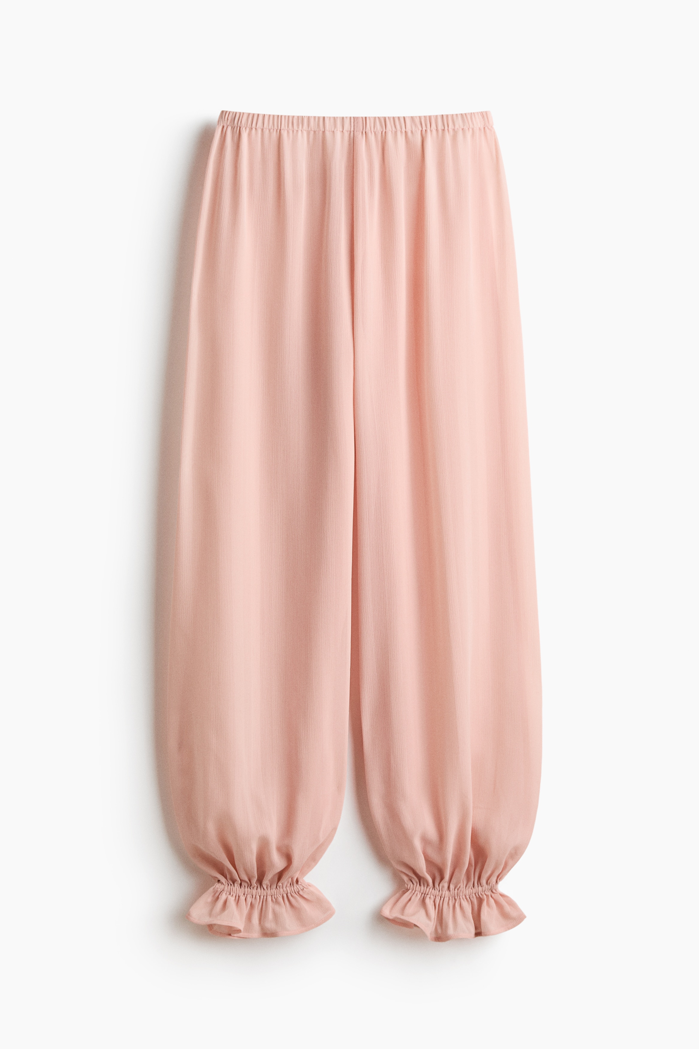 Pantaloni goffrati a palloncino - Rosa chiaro