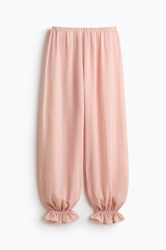 Crinkled Balloon-Leg Pants - Light pink - 1