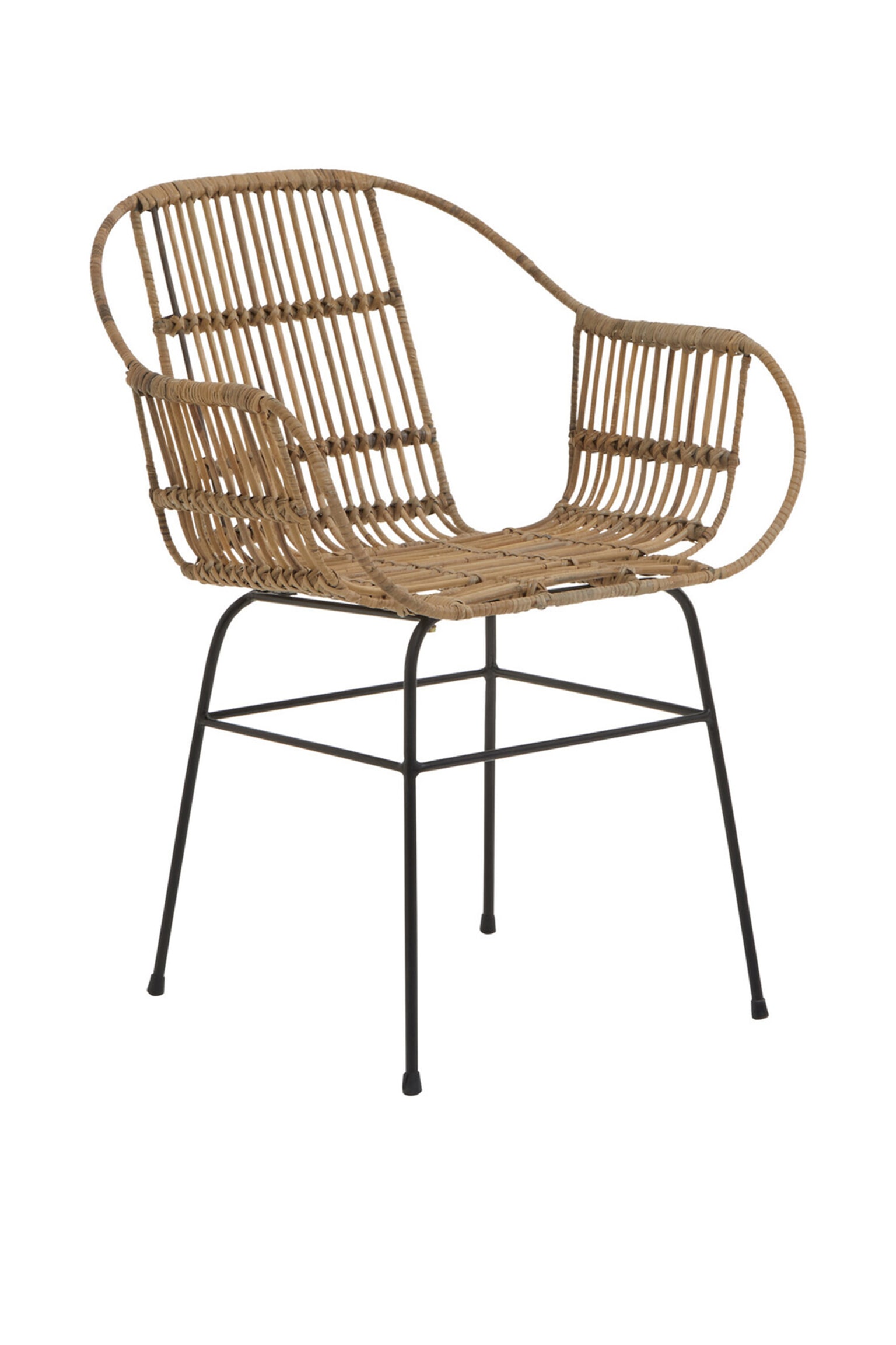 Java Rattan And Metal Armchair Chair - Natural - 4