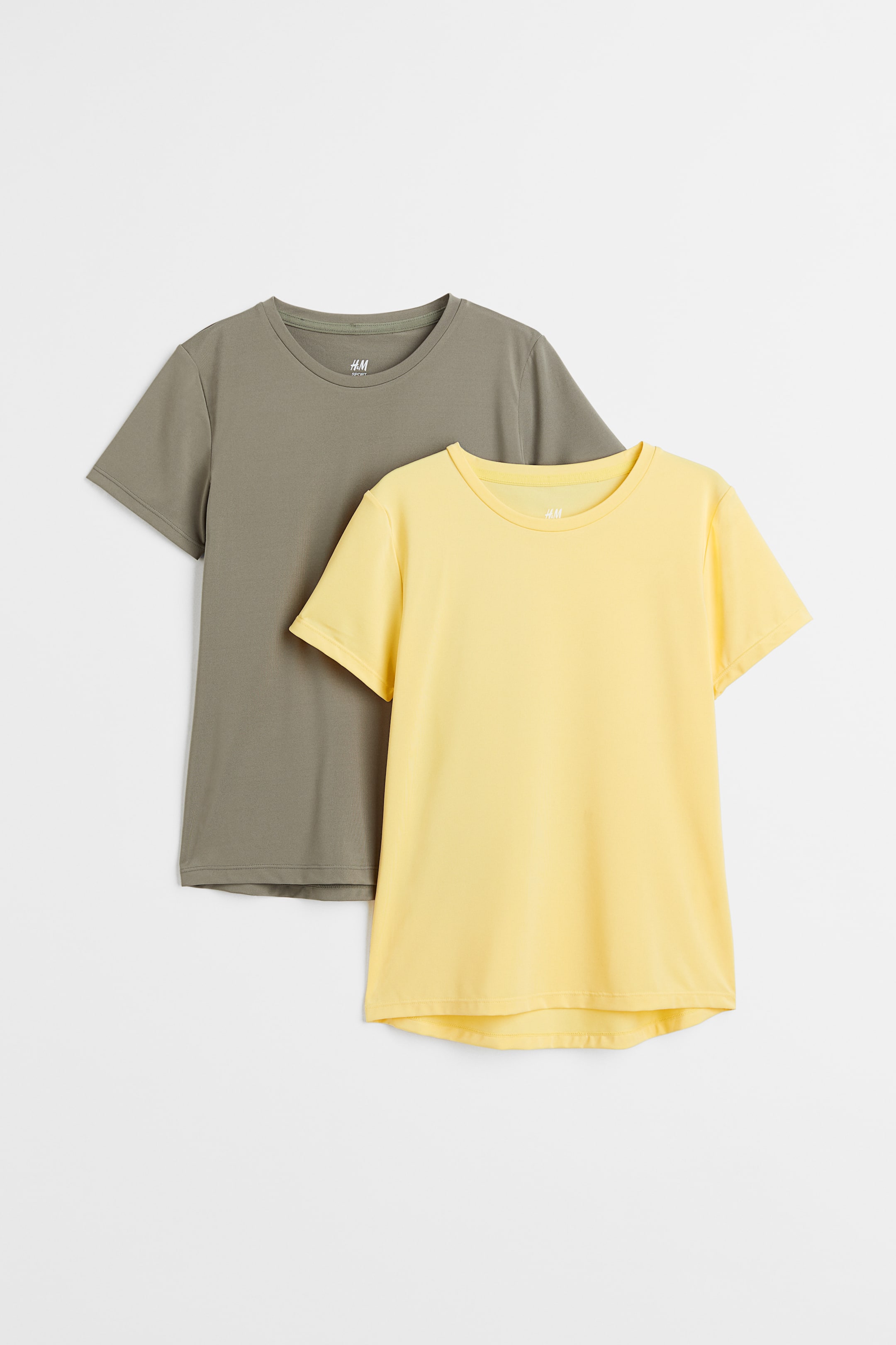 View larger image: 2-pack DryMove™ sports tops - Khaki green/Yellow - Kids | H&M 1
