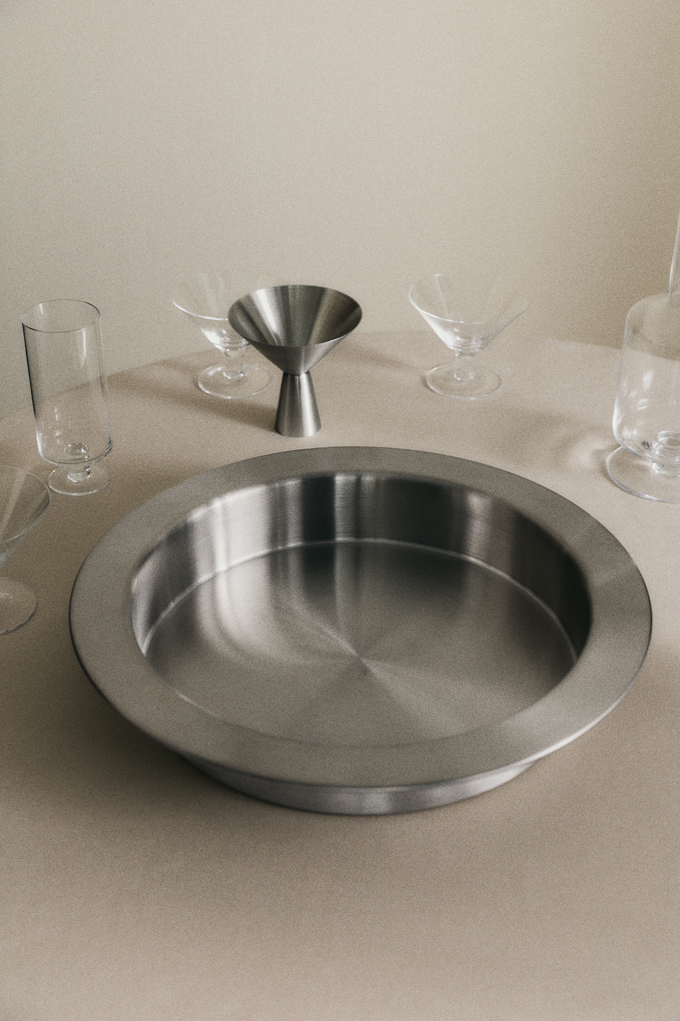 Stainless Steel Serving Plate - Silver-colored