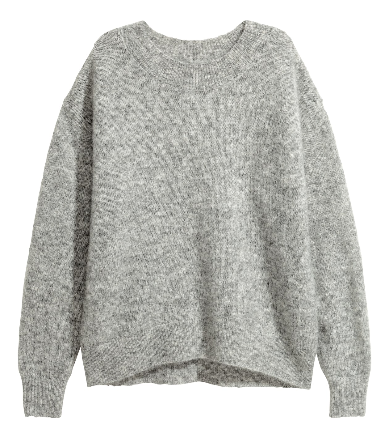 Mohair-blend Sweater - Long sleeve - Gray melange - Ladies | H&M US