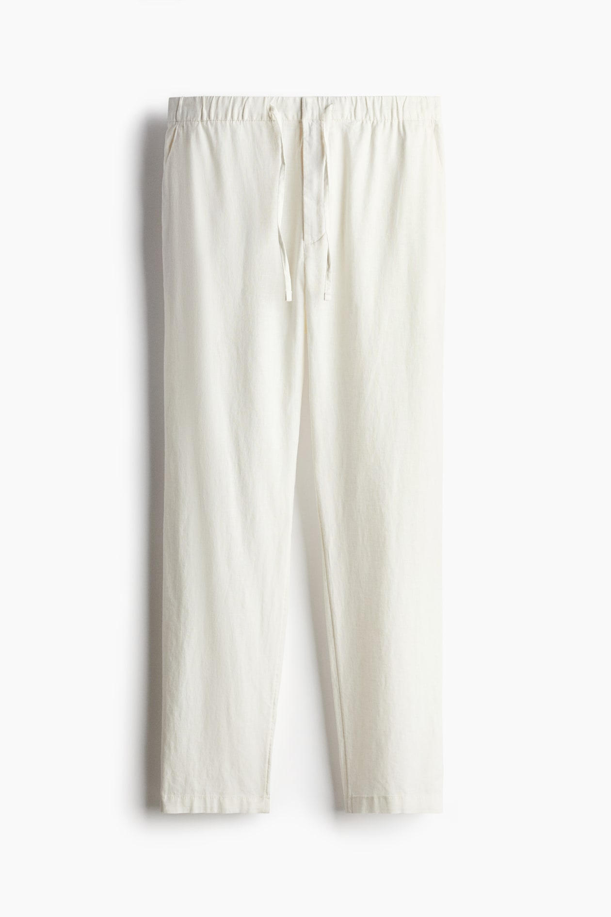 Regular Fit Linen Blend Pants - White - Men | H&M AU