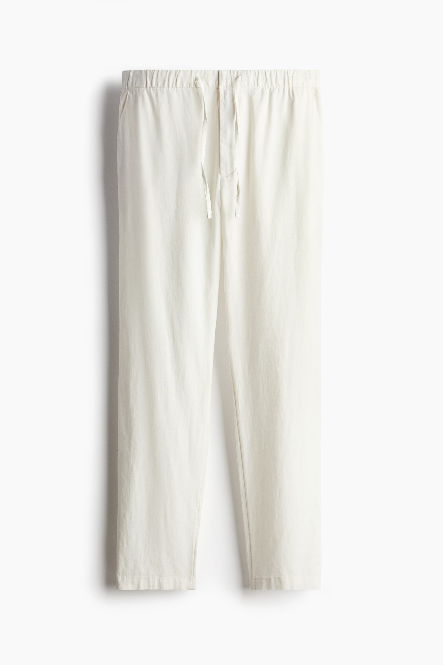 Regular Fit Linen-blend trousers - White/Grey/White marl/Black - 2