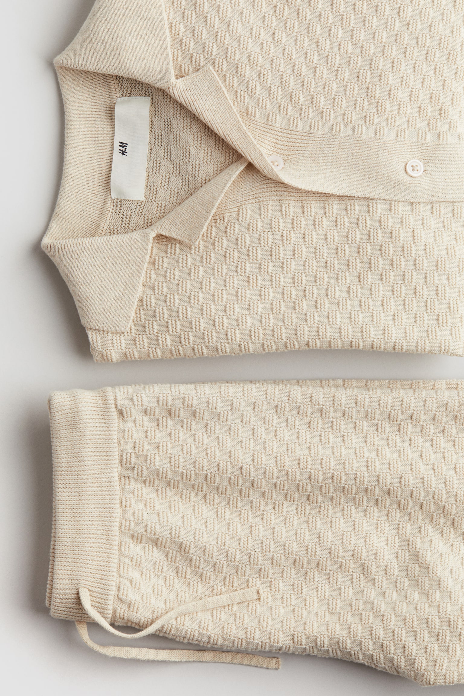 2-piece Cotton Knit Set - Light beige - 5