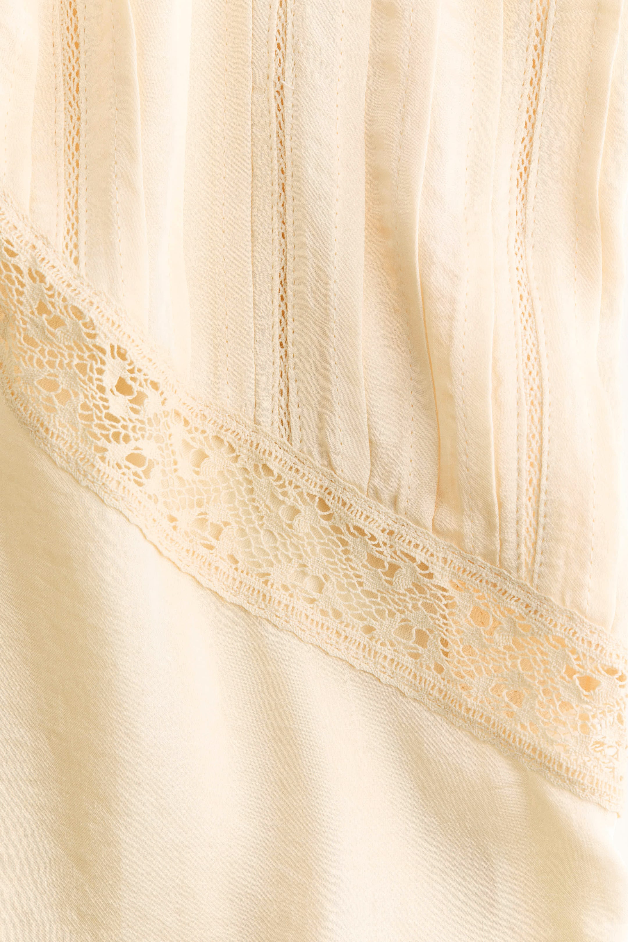 Lace-Trimmed Pintucked Top