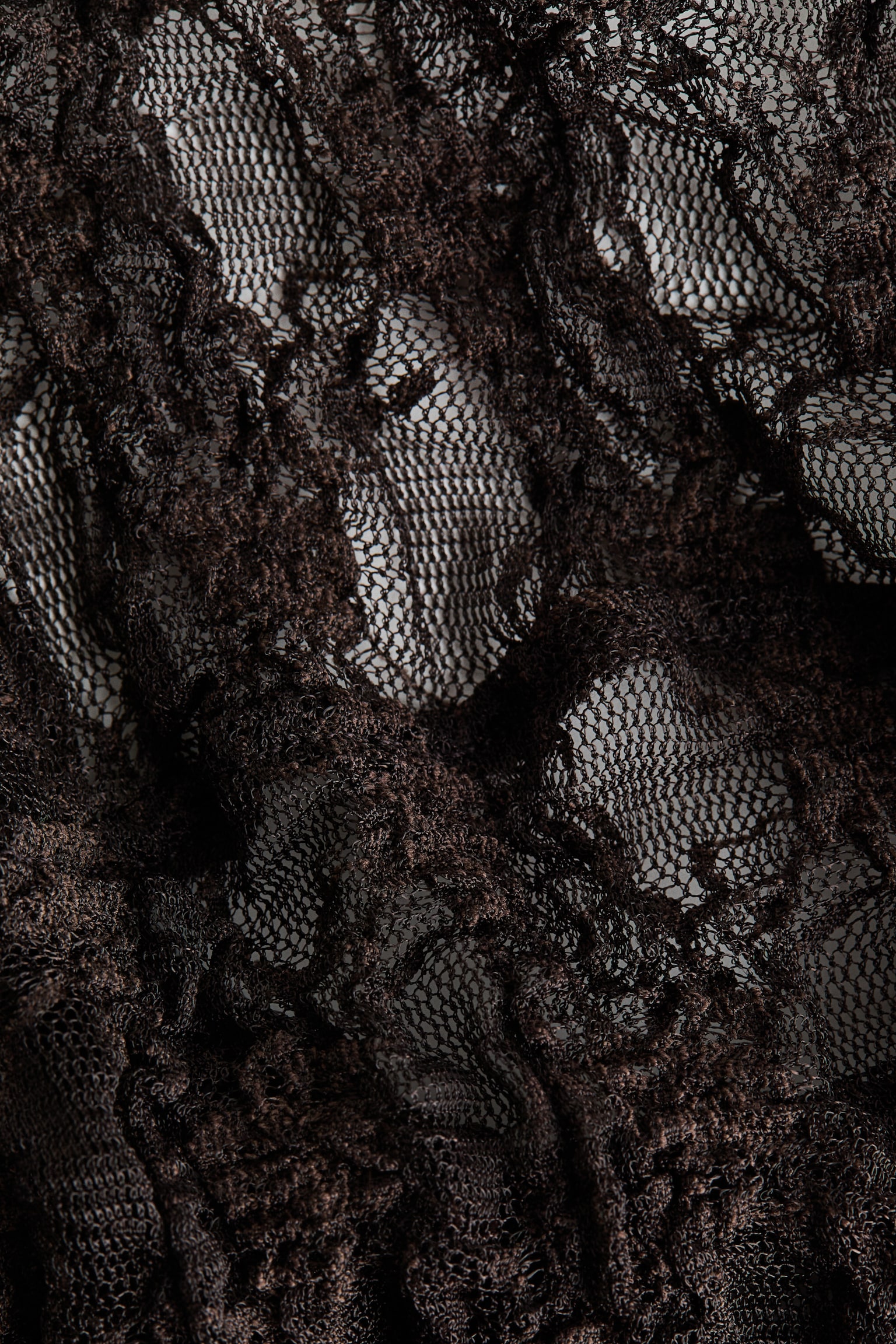 Мереживне боді зі стрінгами - Темно-коричневий - 5