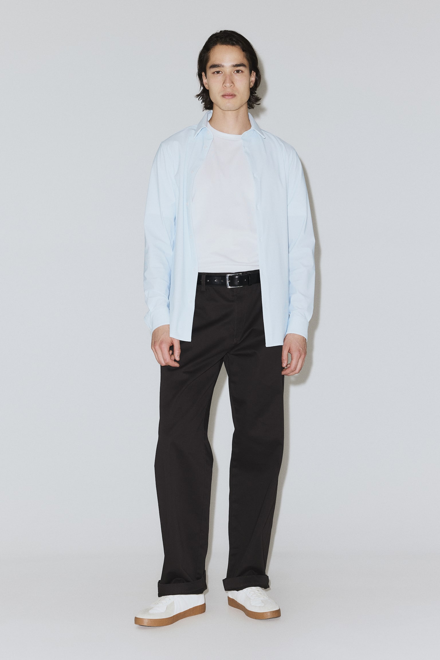 Cooling Four-way Stretch Slim Fit Shirt - Light blue/White - 3