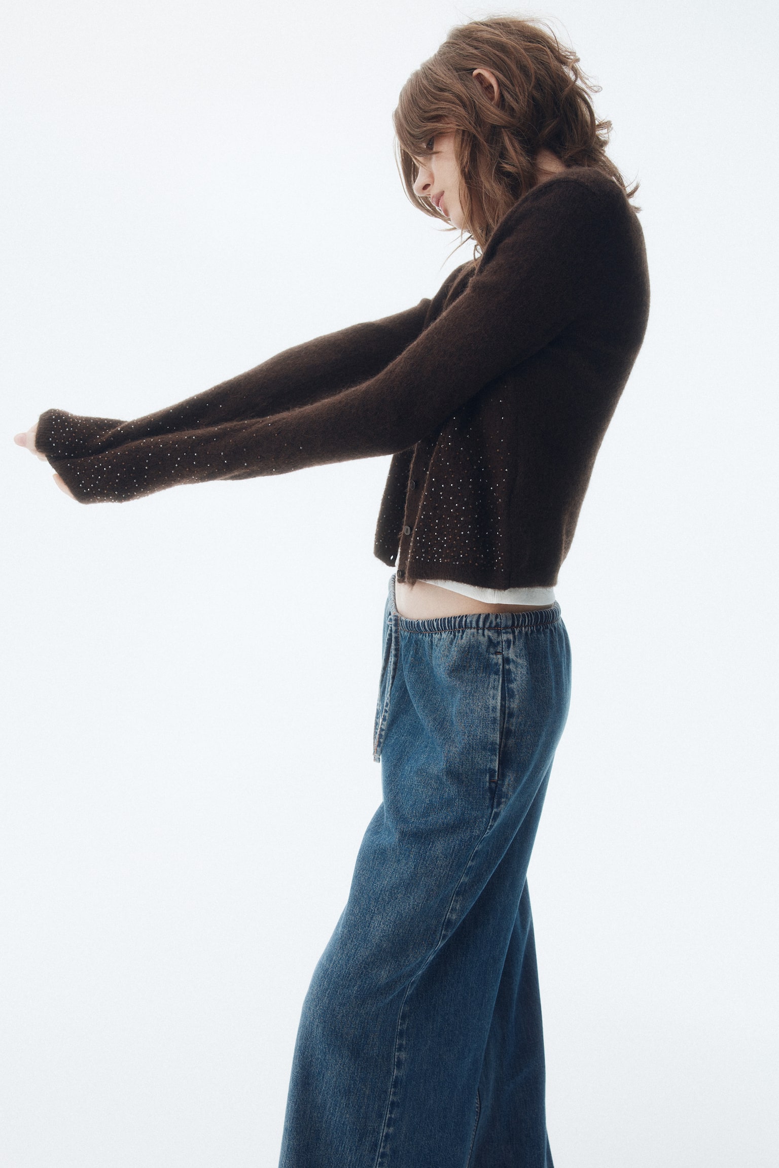 Pantalón de denim con cordón de ajuste - Azul denim/Negro/Deslavado/Azul denim pálido/Blanco/Azul denim claro/Gris claro - 7