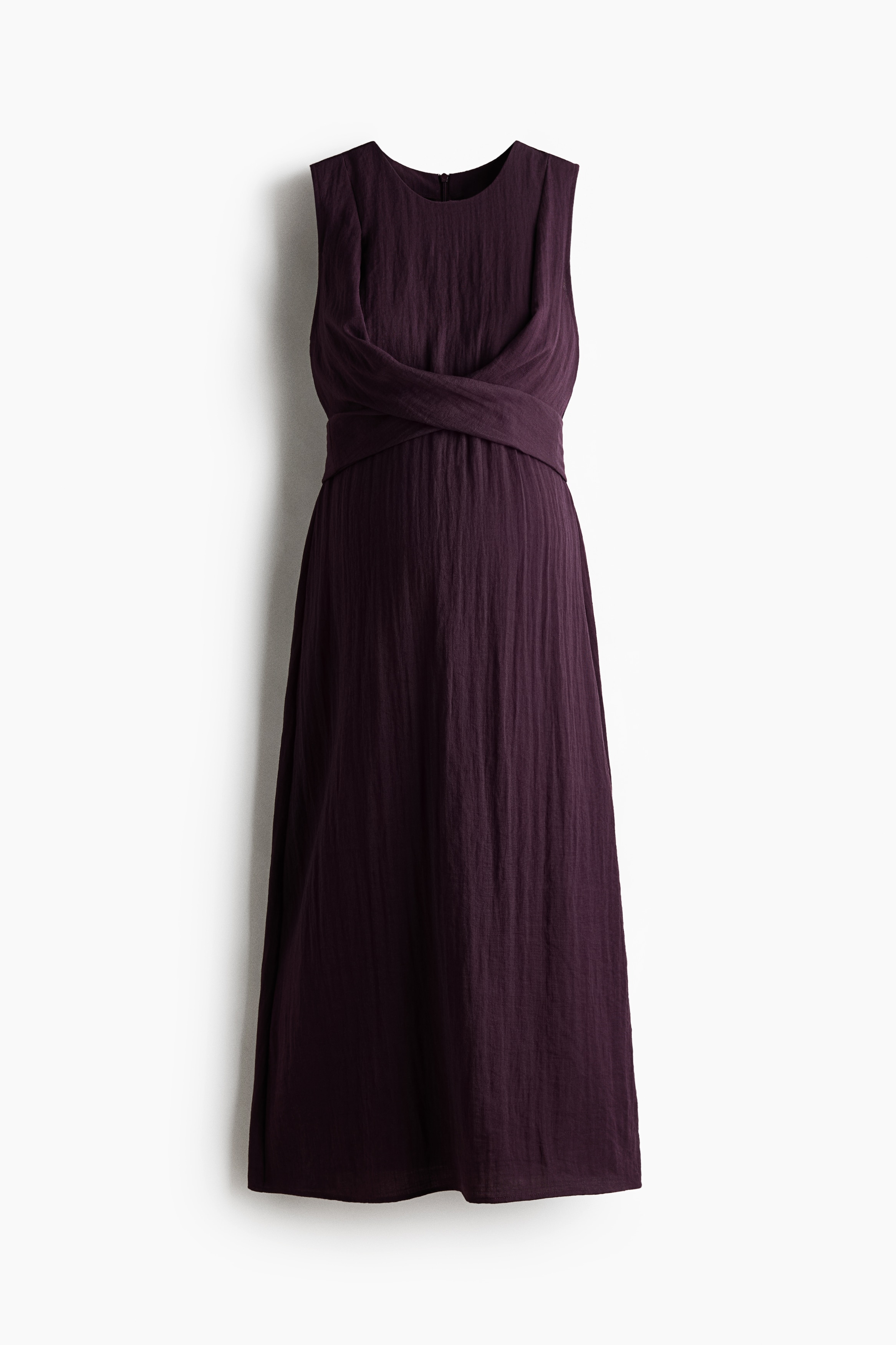 MAMA Tie-back nursing dress - Dark plum purple/Green/Khaki green/Black