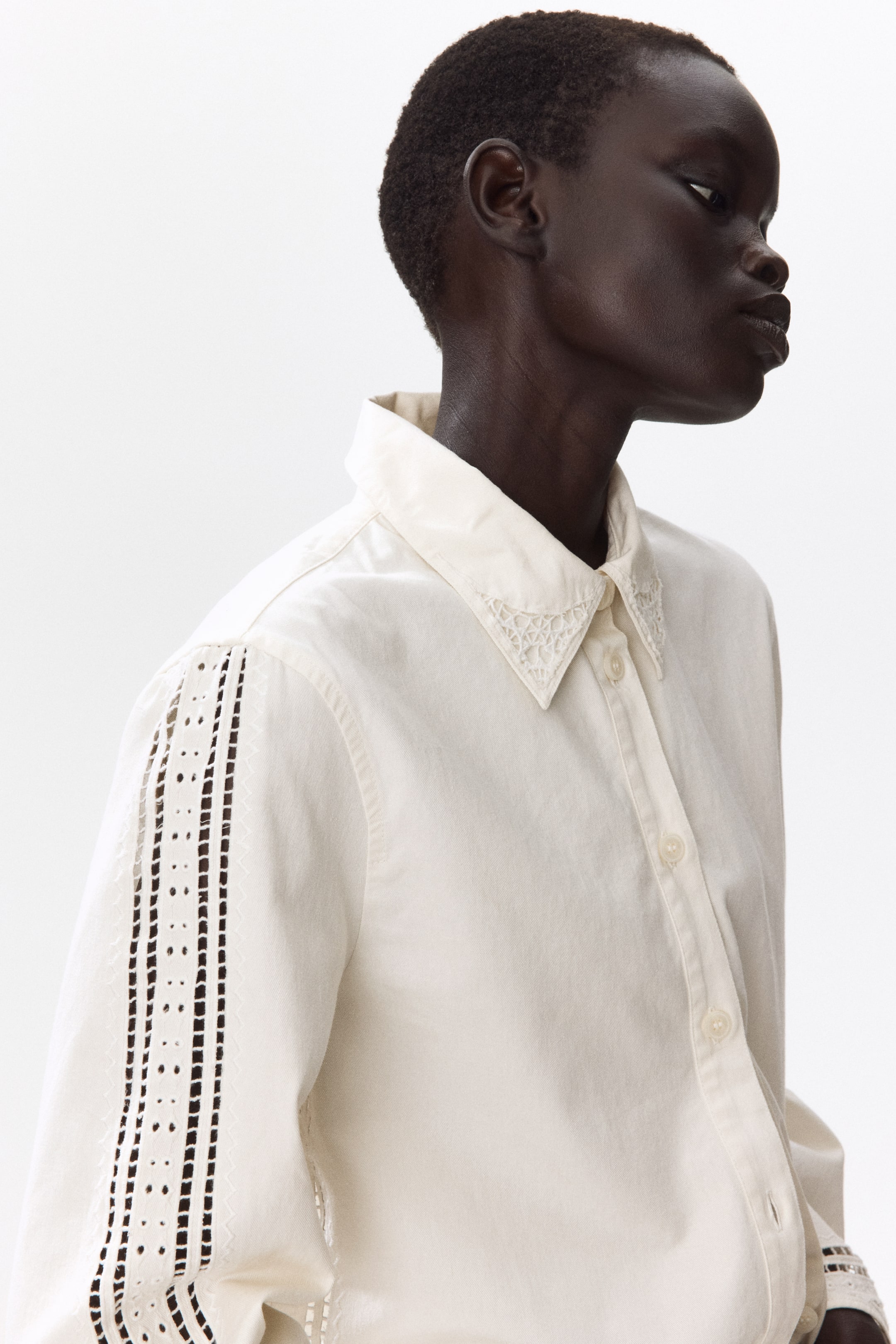 Женские куртки H&M Broderie anglaise cotton jacket — фото 4