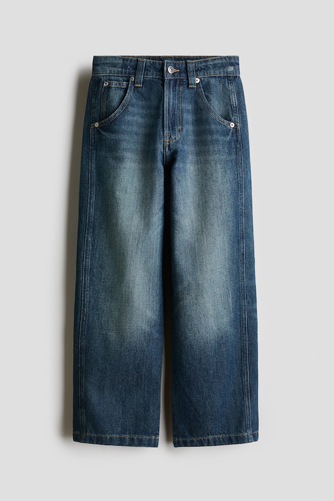 Baggy Fit Jeans - Denimblauw/Grijs - 1