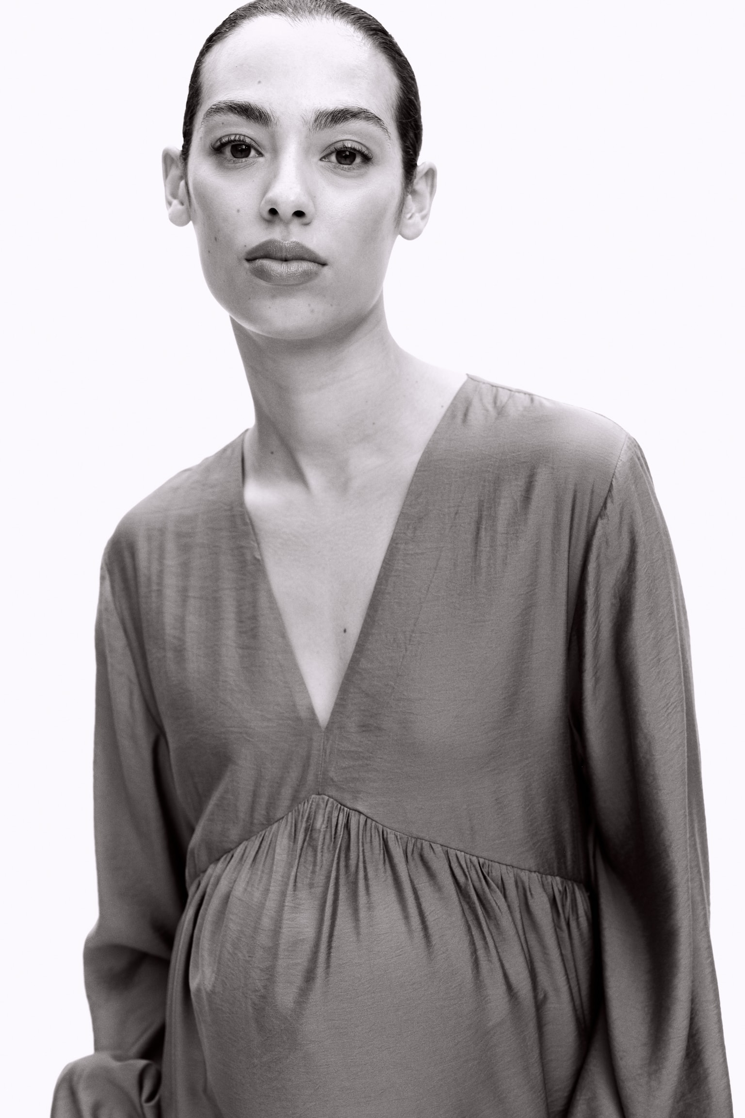 Женское платье H&M Mama Viscose-Blend Nursing, цвет: Хаки зелёный — фото 3
